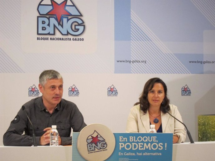 El diputado del BNG Bieito Lobeira y la europarlamentaria Ana Miranda
