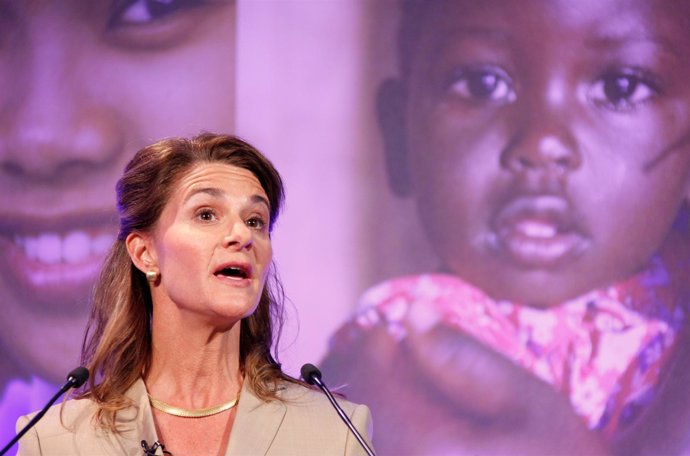 Melinda Gates, hablando en la Cumbre de Londres sobre Planificación Familiar