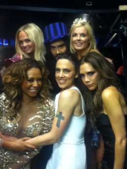 Russell Brand y las Spice Girls en los Juegos Olímpicos 2012 de Londres.