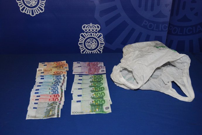 Dinero sustraído en el robo en Ibercaja de Logroño