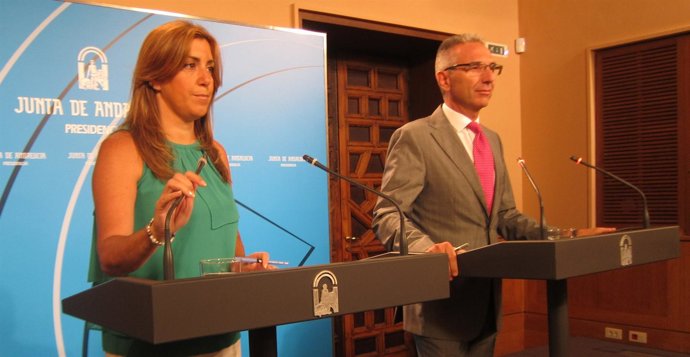 Susana Díaz y Miguel Ángel Vázquez, hoy en rueda de prensa