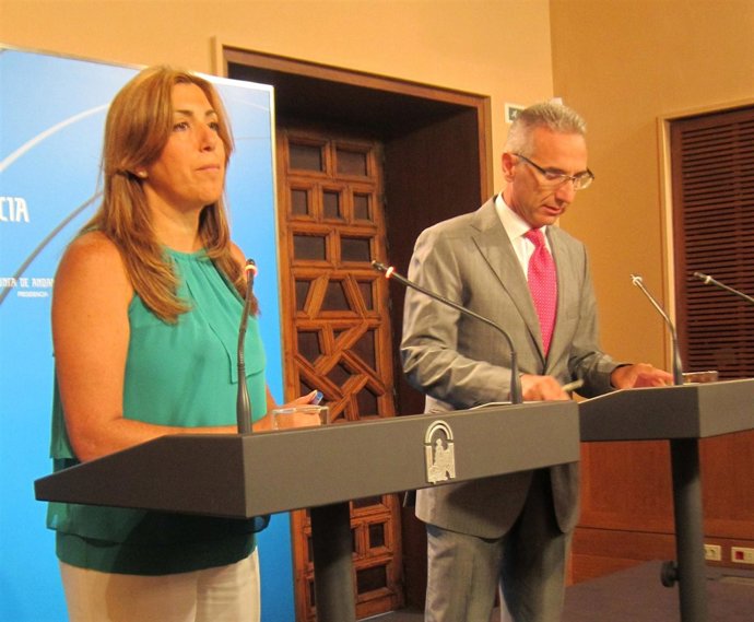Susana Díaz y Miguel Ángel Vázquez, hoy en rueda de prensa