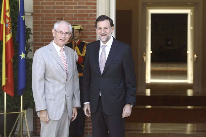 El presidente del Gobierno, Mariano Rajoy, recibe al presidente del Consejo Euro