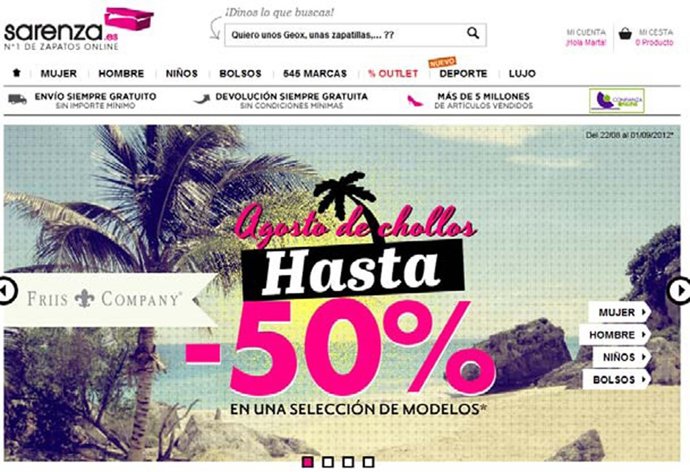 Rebajas en Sarenza.Es