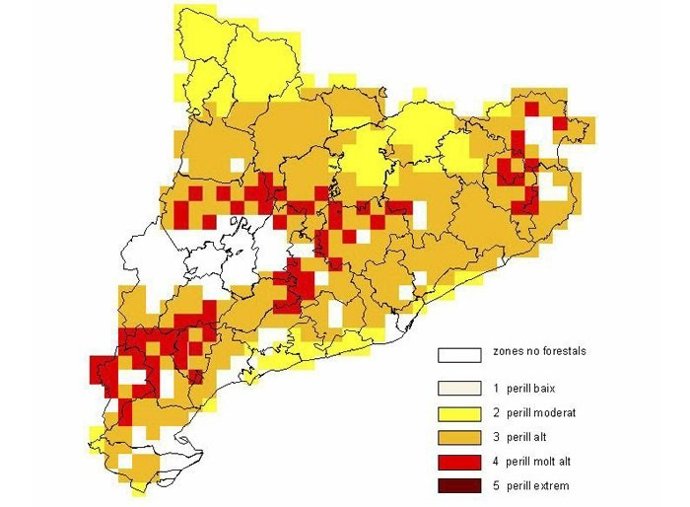 Mapa De Riesgo Forestal En Catalunya