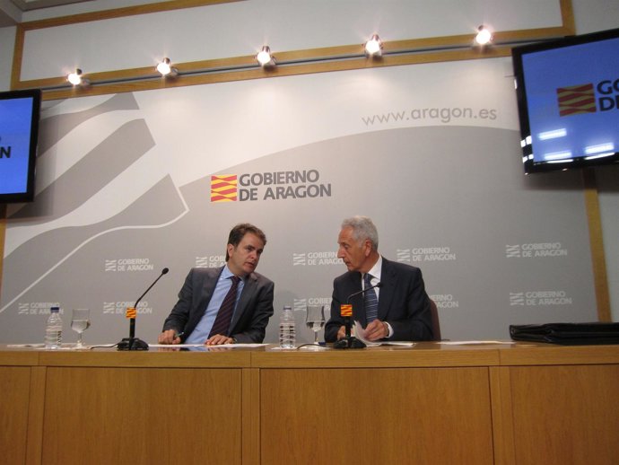 Roberto Bermúdez de Castro y Modesto Lobón en la rueda de prensa