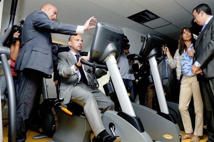 Villanueva en el polideportivo de Chamartín