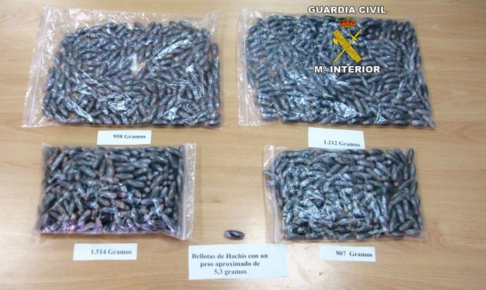 'Bellotas' De Hachís Que Portaban Los Detenidos En Su Organismo