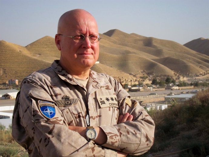 El coronel Luis Cebrián, jefe del contingente español en Afganistán 