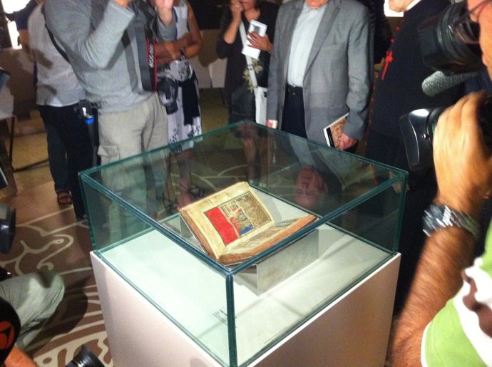 Original del Códice Calixtino expuesto en la Catedral de Santiago