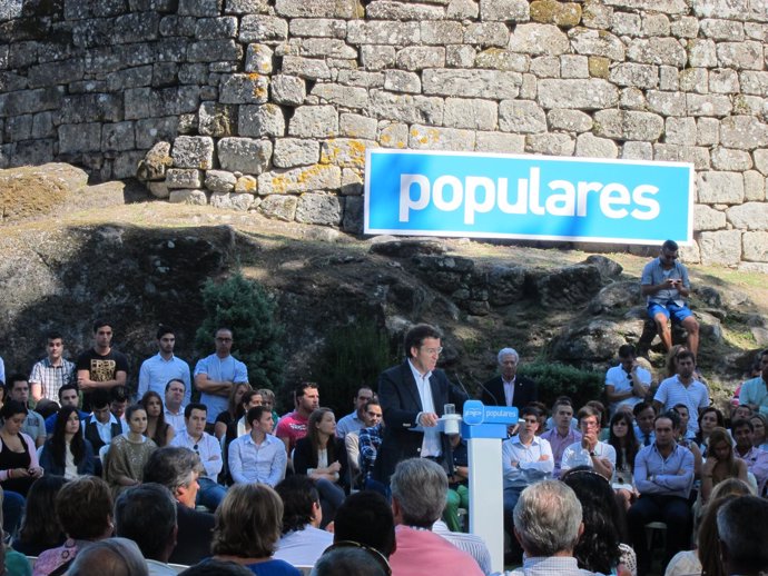 Feijóo en su intervención en Soutomaior (Pontevedra)