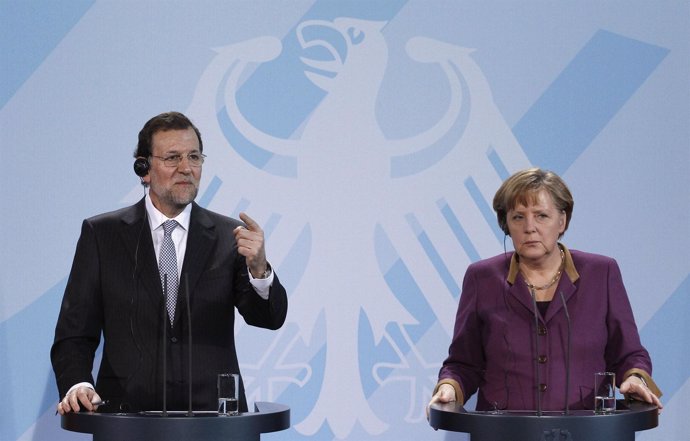 Mariano Rajoy Y Angela Merkel En Berlín