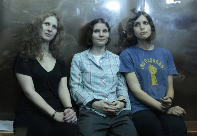 Integrantes del grupo musical punk Pussy Riot