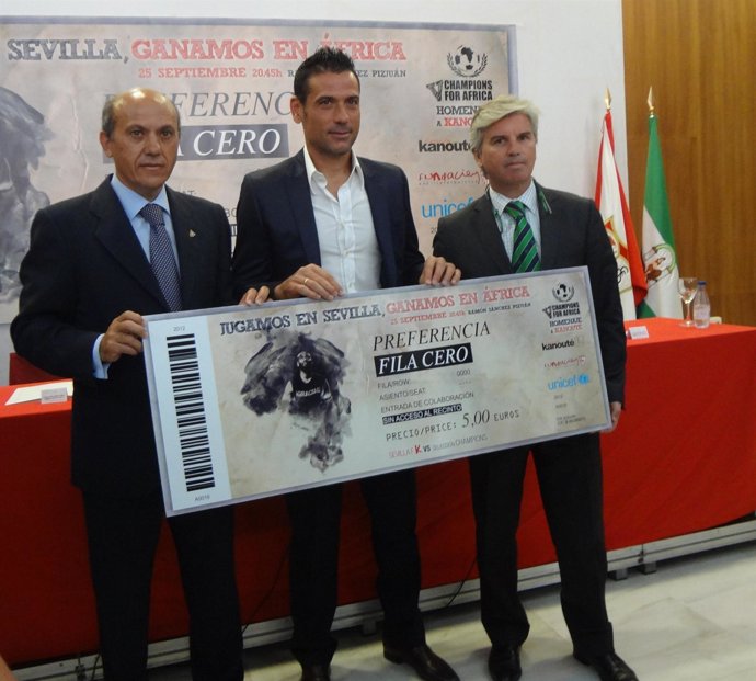 Presidentes del Sevilla y Betis y Palop