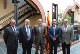 El conseller de Salud, Boi Ruiz, con los presidentes de las cuatro diputaciones