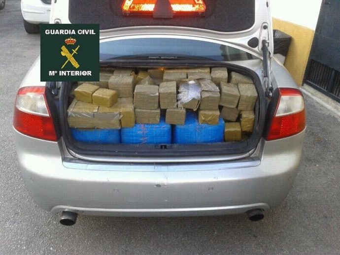 Coche con droga en una operación de la Guardia Civil de Málaga