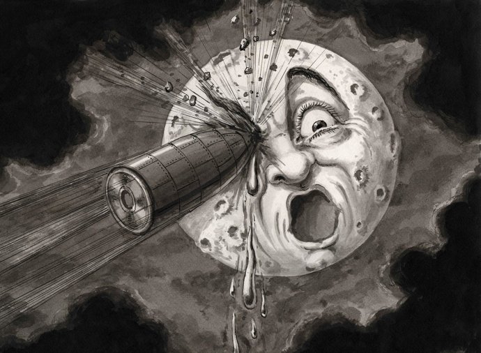 Diseño para Viaje a la Luna de George Méliès