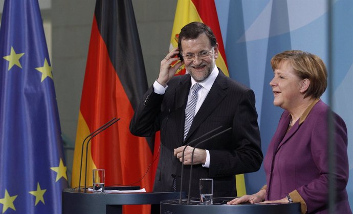 Mariano Rajoy Y Angela Merkel En Berlín