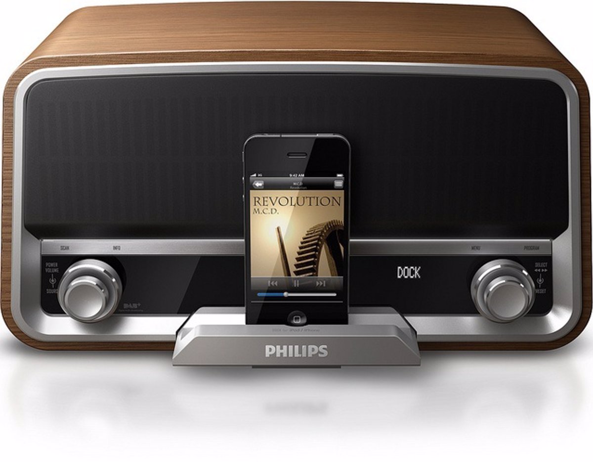 Philips presenta un soporte para iPod inspirado en radios antiguas
