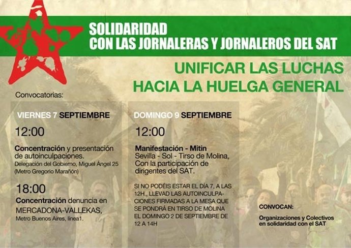 Protestas en Madrid de apoyo al SAT