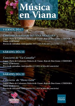 Cartel de los conciertos en el Palacio de Viana