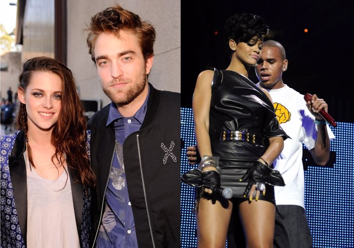 Montaje Robert Pattinson, Kristen Stewart y Rihanna, Chris Brown