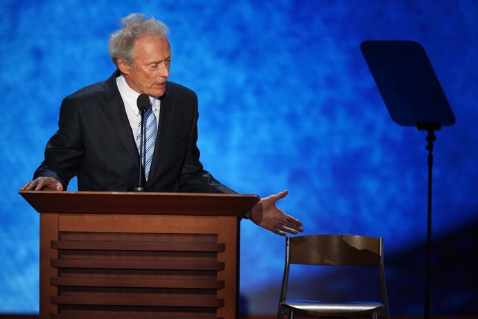 Clint Eastwood en la convencion politica de Florida