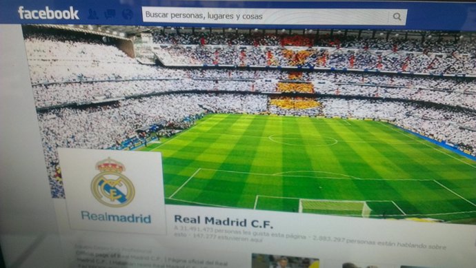 Página de El Real Madrid en Facebook