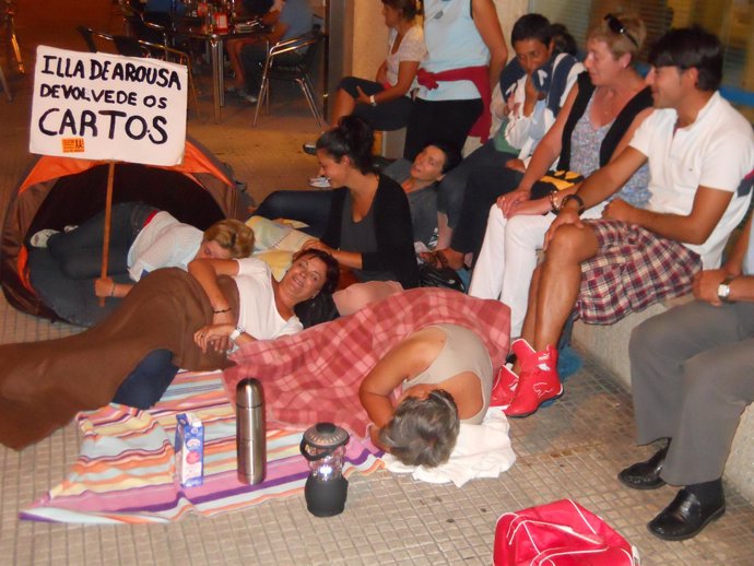 Afectados Preferentes acampan en A Illa (Pontevedra)