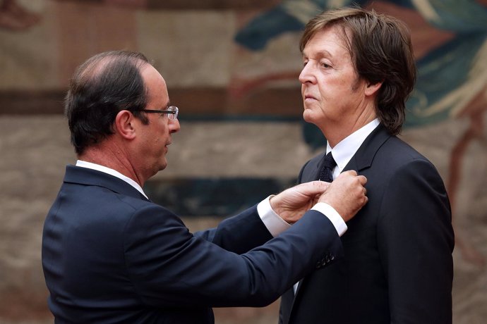 François Hollande y Paul McCartney