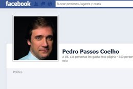 Perfil de Passos Coelho en Facebook