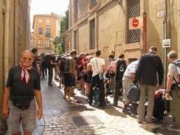 El pegrino italiano Carmelo Costa