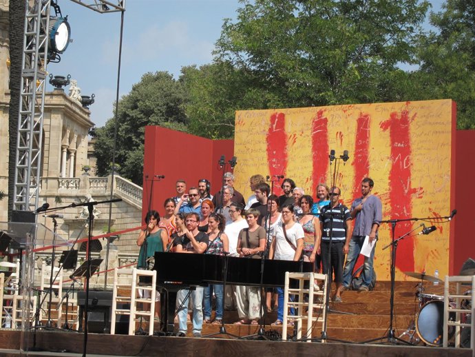 Ensayo Del Acto Central De La Diada En La Ciutadella