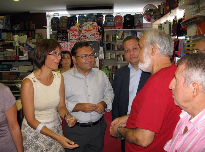 Los socialistas Miguel Ángel Heredia, María Gámez y Enrique Benítez