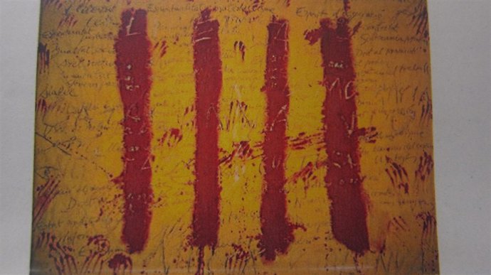 Imagend de la Diada 2012 de un cuadro de Antoni Tàpies, 'El espíritu catalán'