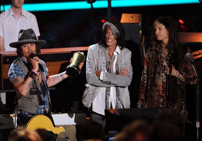Johnny Depp con Aerosmith