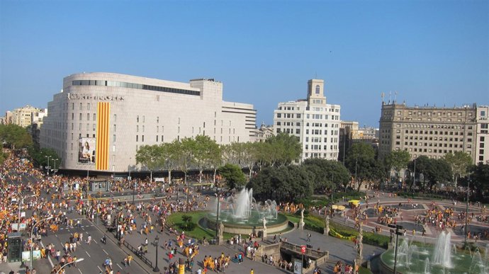 Manifestación De La Diada  En Barcelona