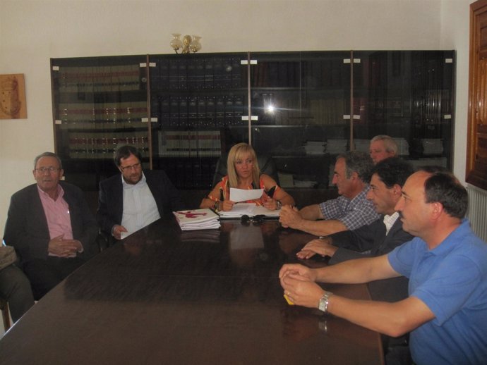 Reunión de la Diputación de León con alcaldes afectados por el incendio
