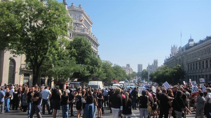 Manifestación de funcionarios en Cibeles