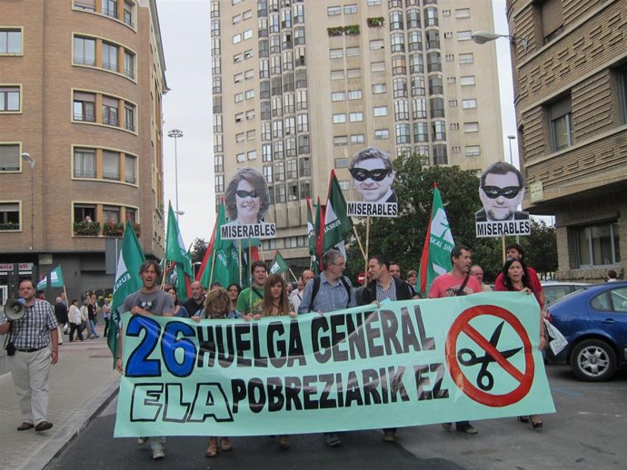 Muñoz en la manifestación convocada por ELA en Pamplona
