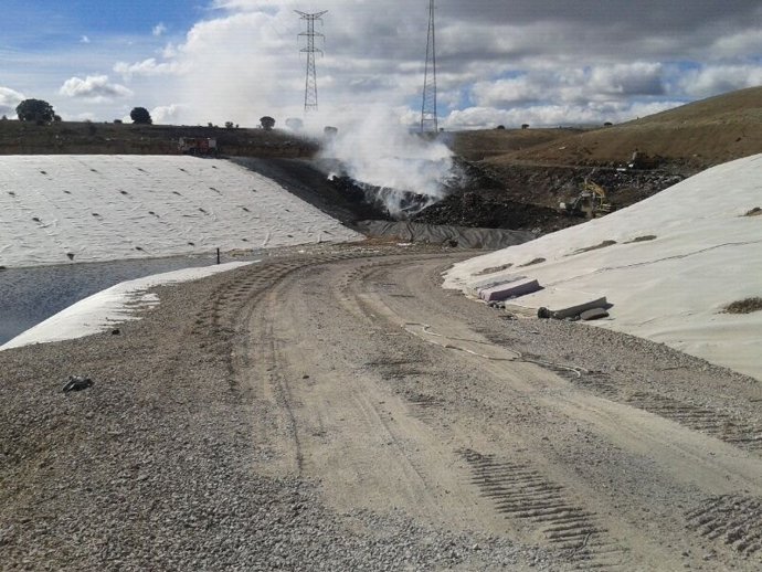 Lugar de intervención de los Bomberos de Soria en Golmayo
