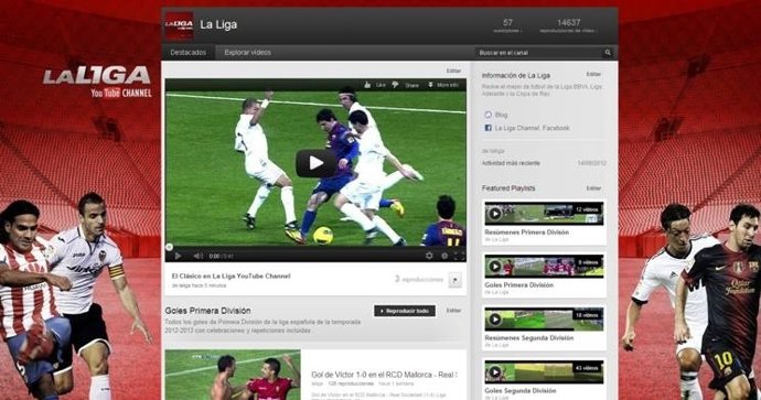 Canal La Liga Youtube y Mediapro