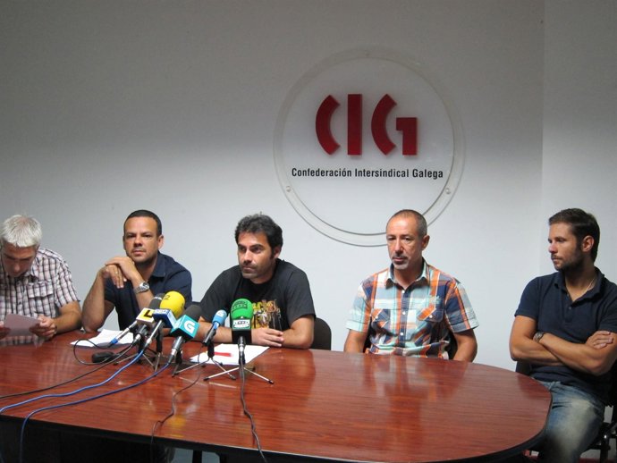 Rueda de prensa de la CIG en Vigo sobre el naval