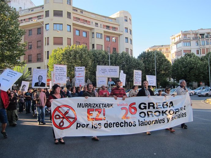 Manifestación en Pamplona contra los recortes.