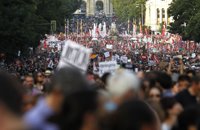 Diez "mareas" humanas inician su protesta en Madrid para exigir un referéndum por los ajustes
