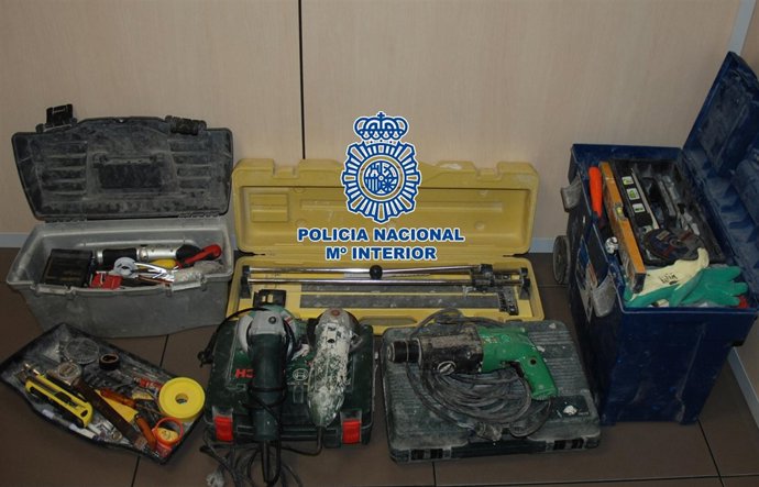 Efectos Incautados En El Robo En Una Furgoneta En Castellón.