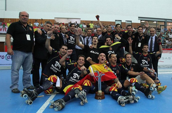 Selección española hockey patines campeona Europa Portugal