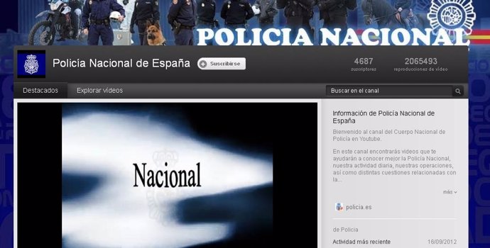 Canal De La Policía Nacional En Youtube