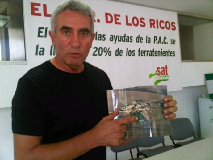 El secretario general del SAT, Diego Cañamero, en una movilización agrícola