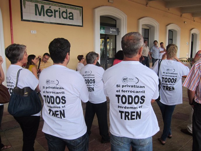 Manifestación de Adif y Renfe